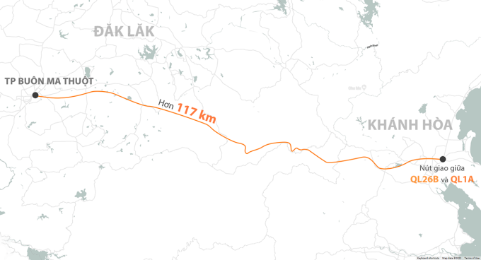 Cao tốc Buôn Ma Thuột - Nha Trang dự kiến dài 117 km Cao tốc Buôn Ma Thuột - Nha Trang dự kiến dài 117 km